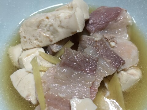 豚バラ肉と豆腐の生姜煮